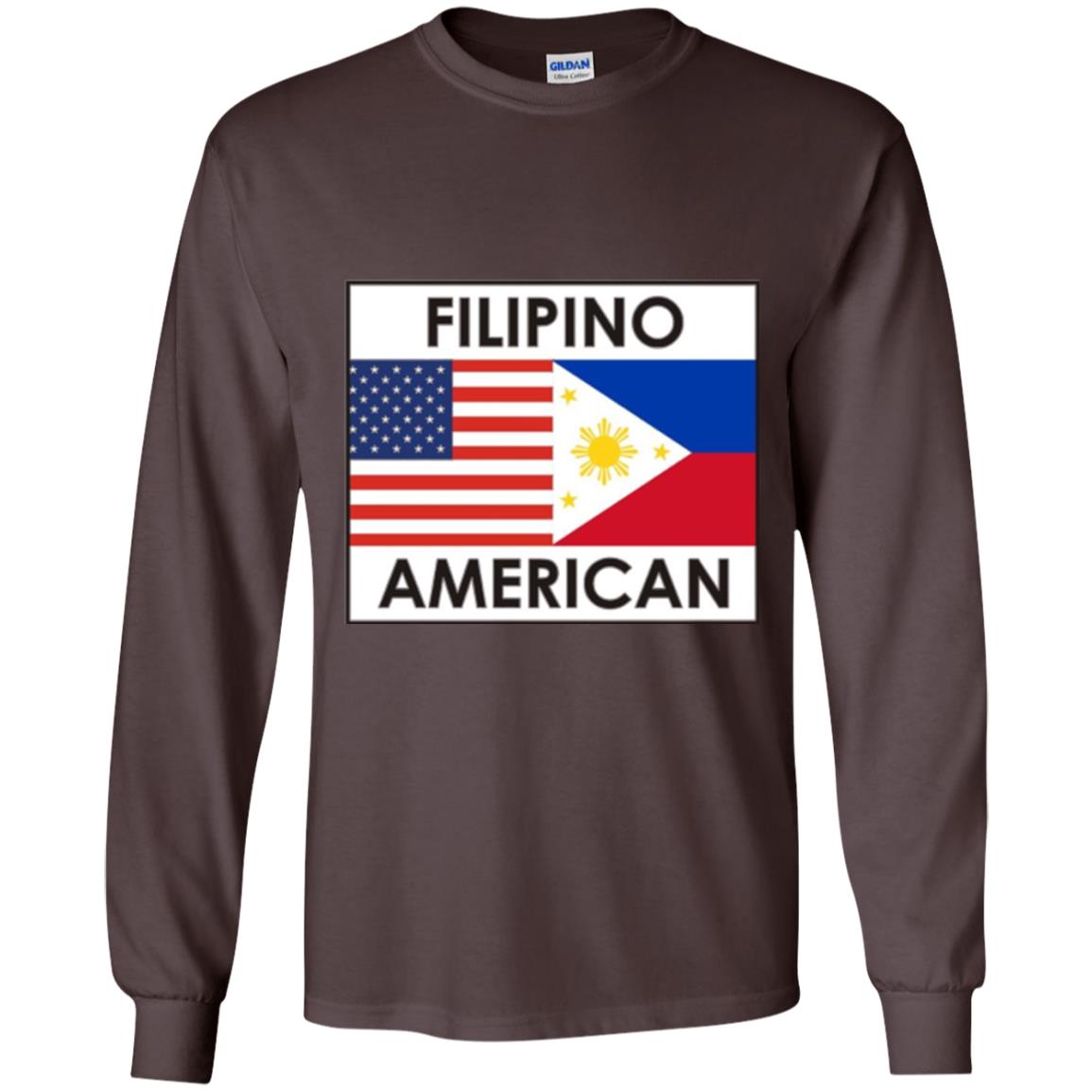 Filipino American T-shirt Philippines Usa Flags Dark Chocolate