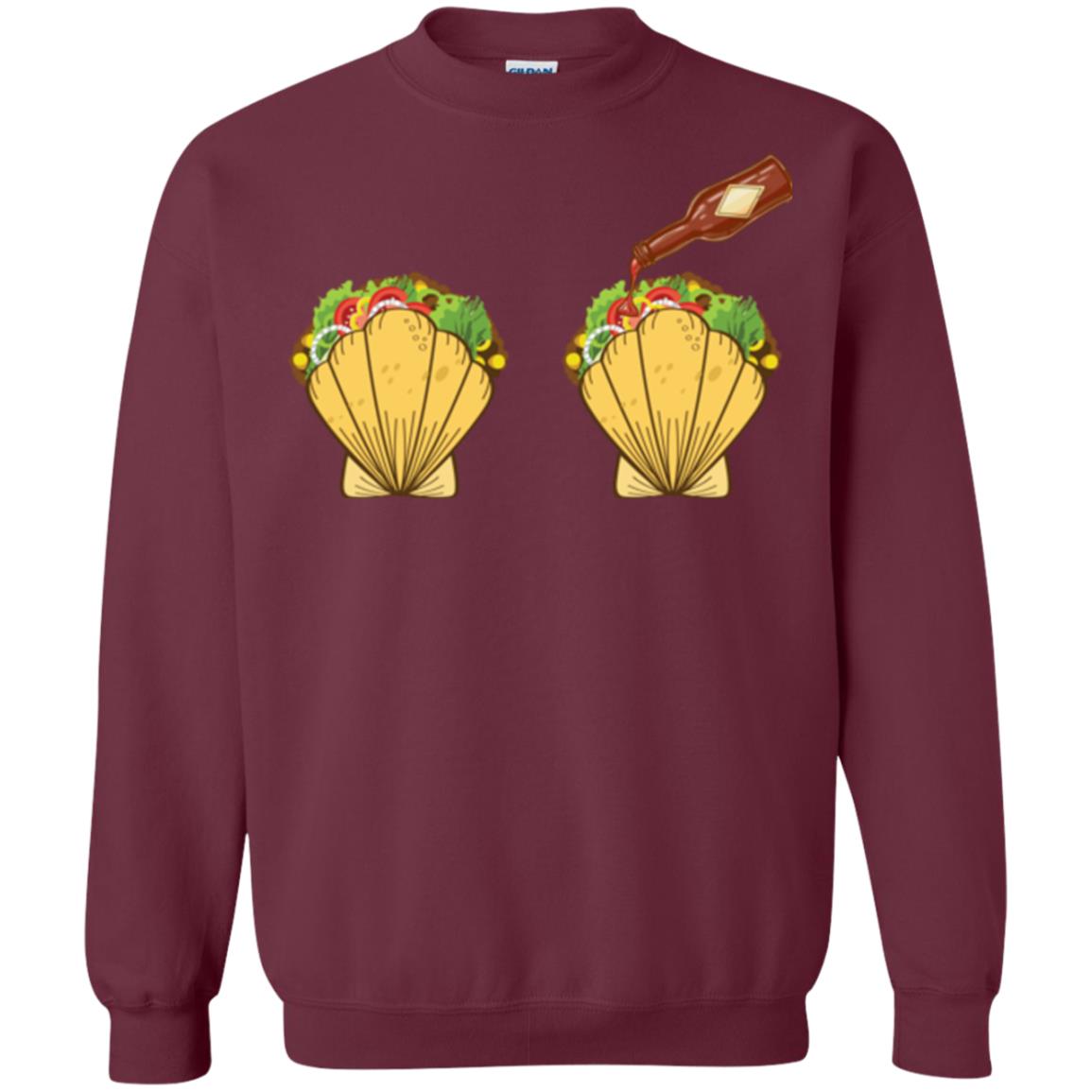 Mermaid Shell T-shirt Taco Bra And Spicy Chili Sauce Maroon