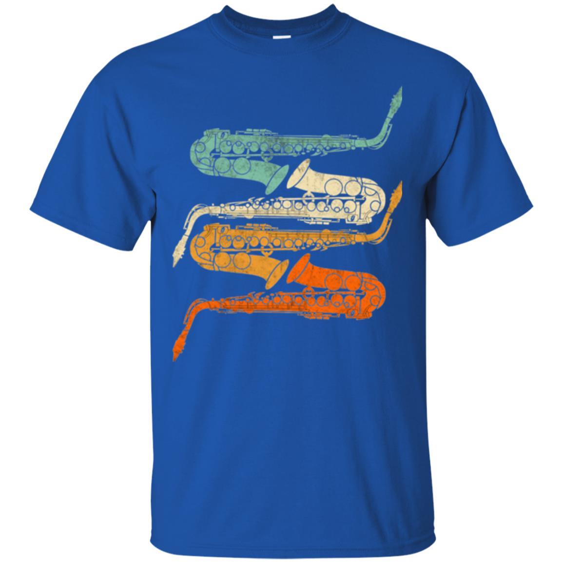 Saxophonist T-shirt Vintage Retro 70s Saxophone Royal
