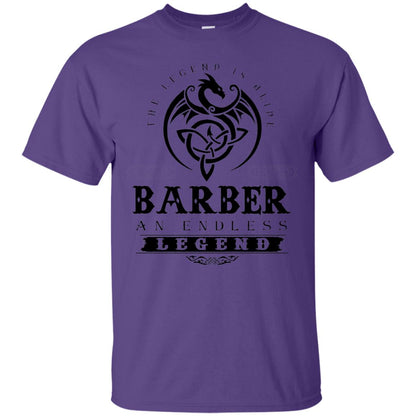 Barber T-shirt The Legend Is Alive Purple