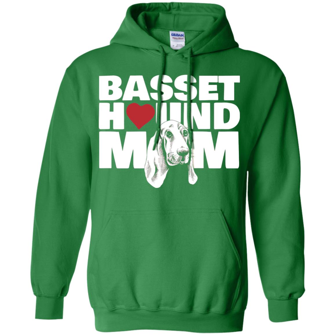 Basset Hound Mom Heart T-shirt Irish Green
