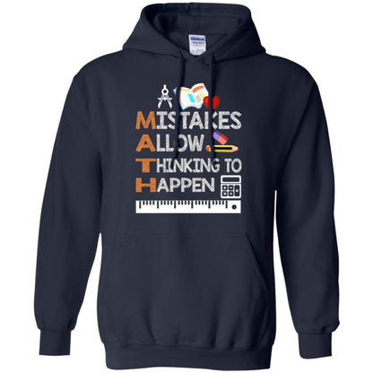 Math Lover T-shirt Mistakes Allow Thinking To Happen Navy