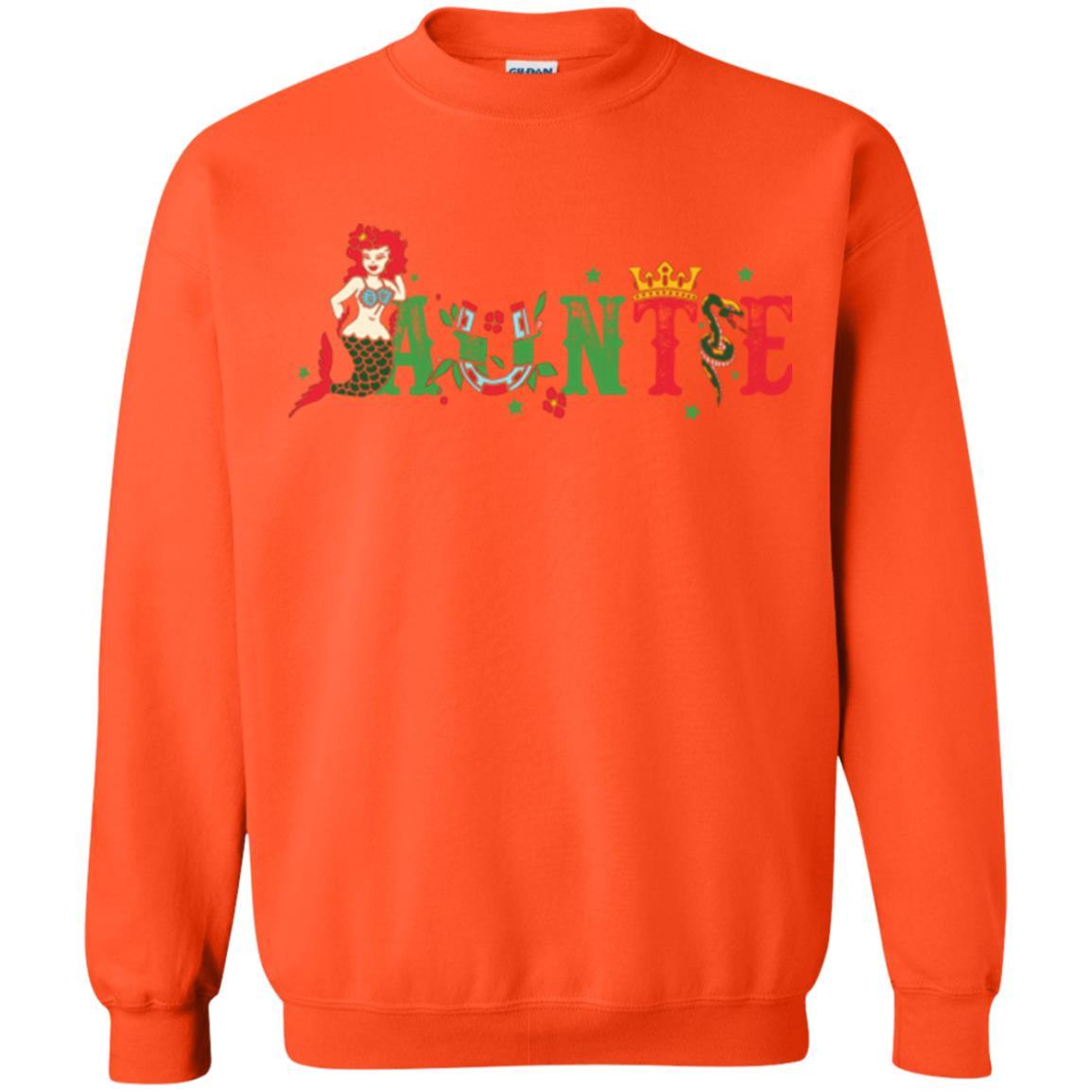 Aunt T-shirt Mermaid Auntie T-shirt Orange