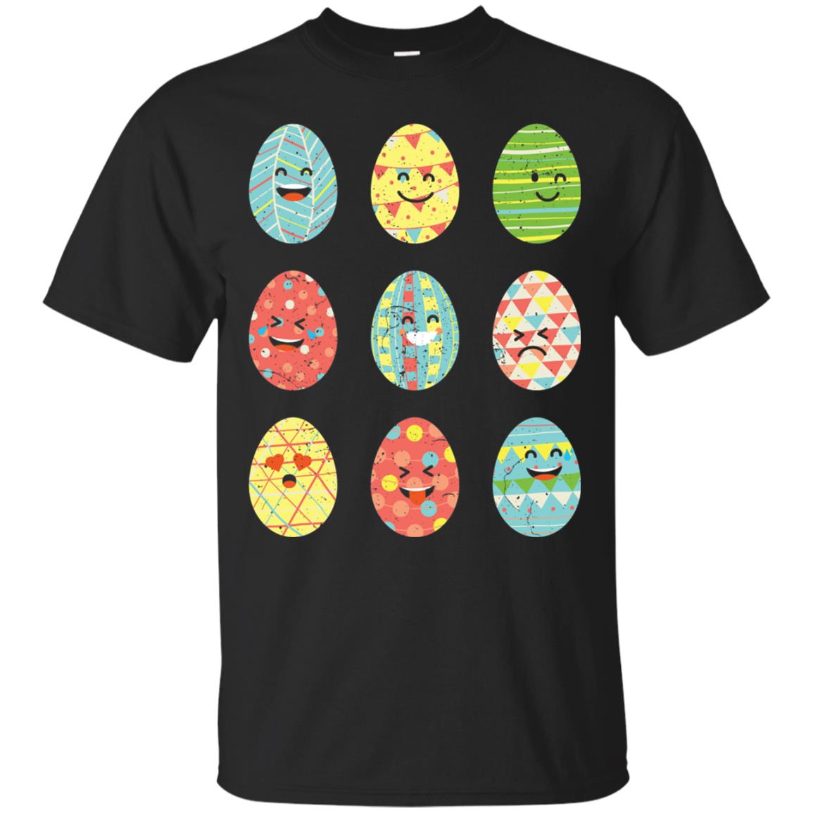 Happy Egg Emoji Easter Sunday Egg Hunt T-shirt Black
