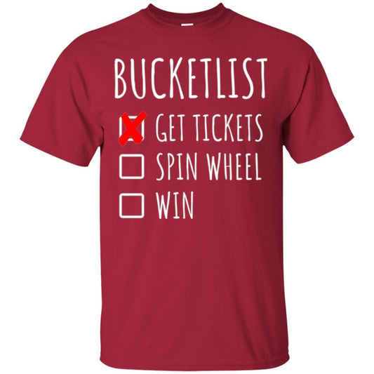 Game Show T-shirt Bucket List Spin Wheel Win Cardinal