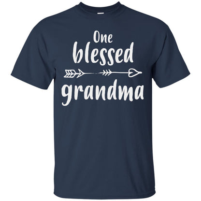 One Blessed Grandma Mothers Day Nana T-shirt Navy