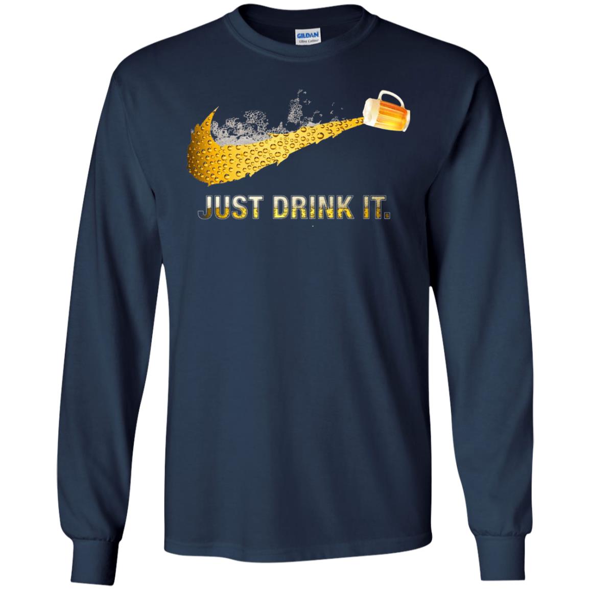 Beer Just Drink It Beer Lover T-shirt Navy