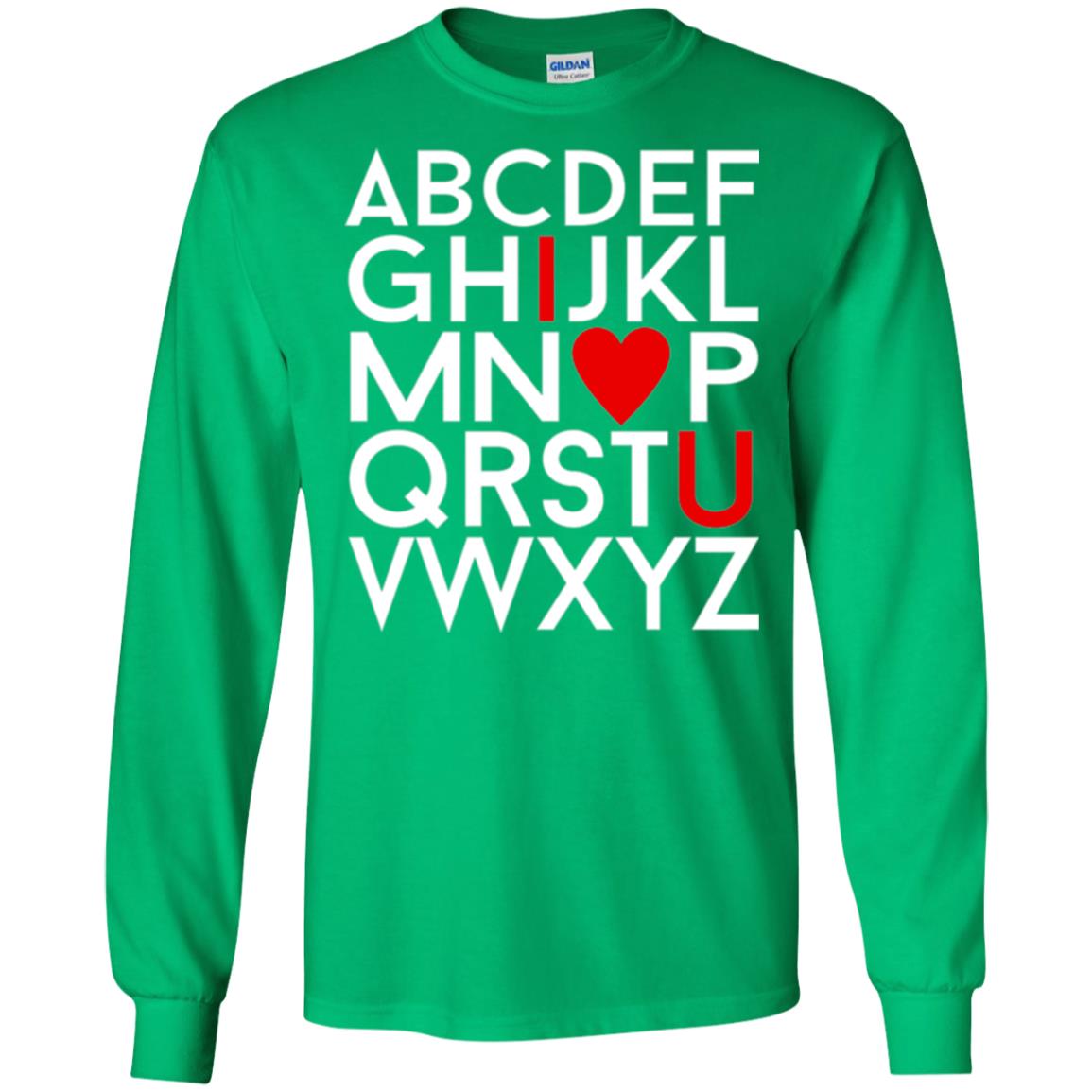 Happy Valentine_s Day Shirt, Alphabel I Love You Irish Green