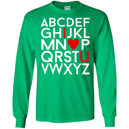 Happy Valentine_s Day Shirt, Alphabel I Love You Irish Green