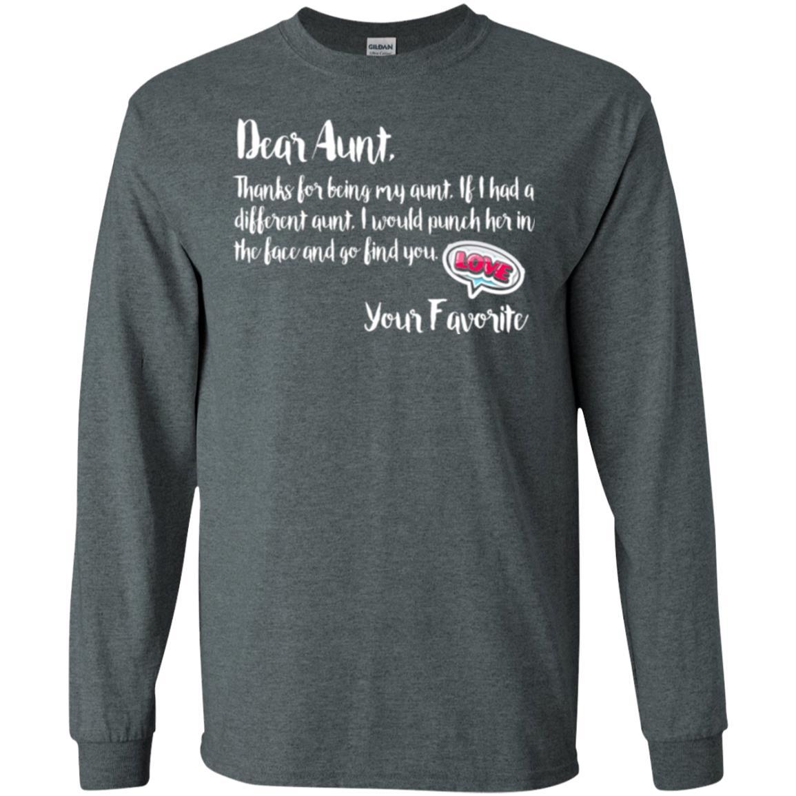 Family T-shirt Dear Aunt Thanks For Being My Aunt Dark Heather