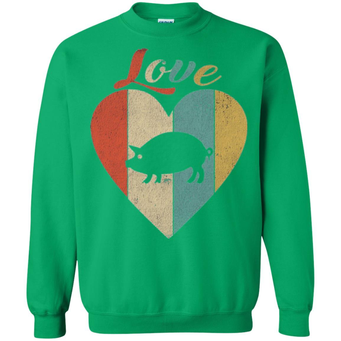Beautiful Vintage Retro Pig Lover T-shirt Irish Green