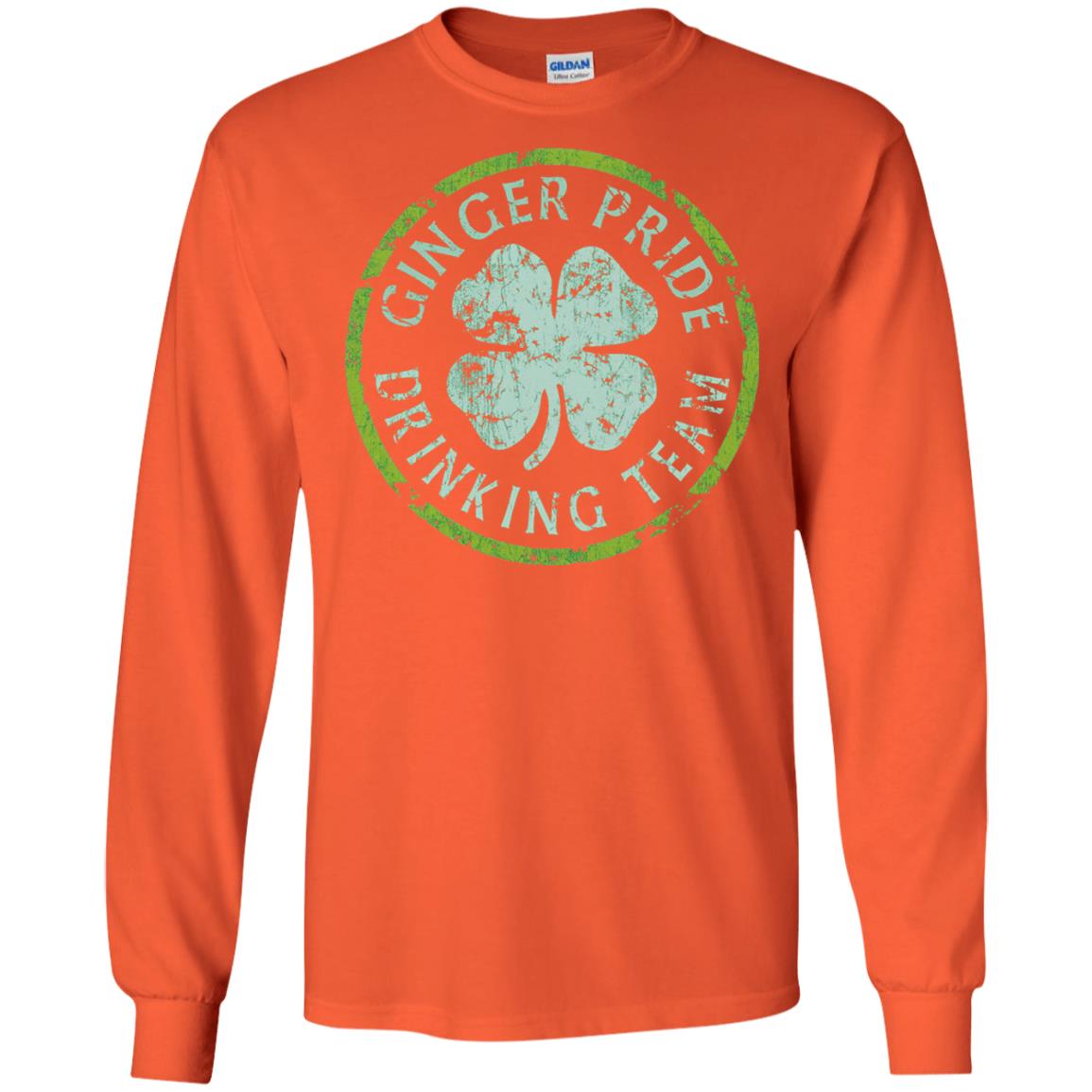 Funny Ginger Pride Drinking Team Irish T-shirt Orange
