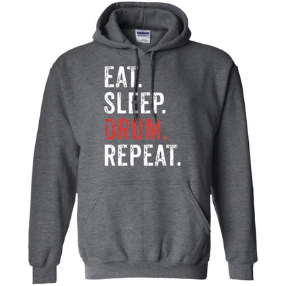Drummer T-shirt Eat Sleep Drum Repeat Dark Heather