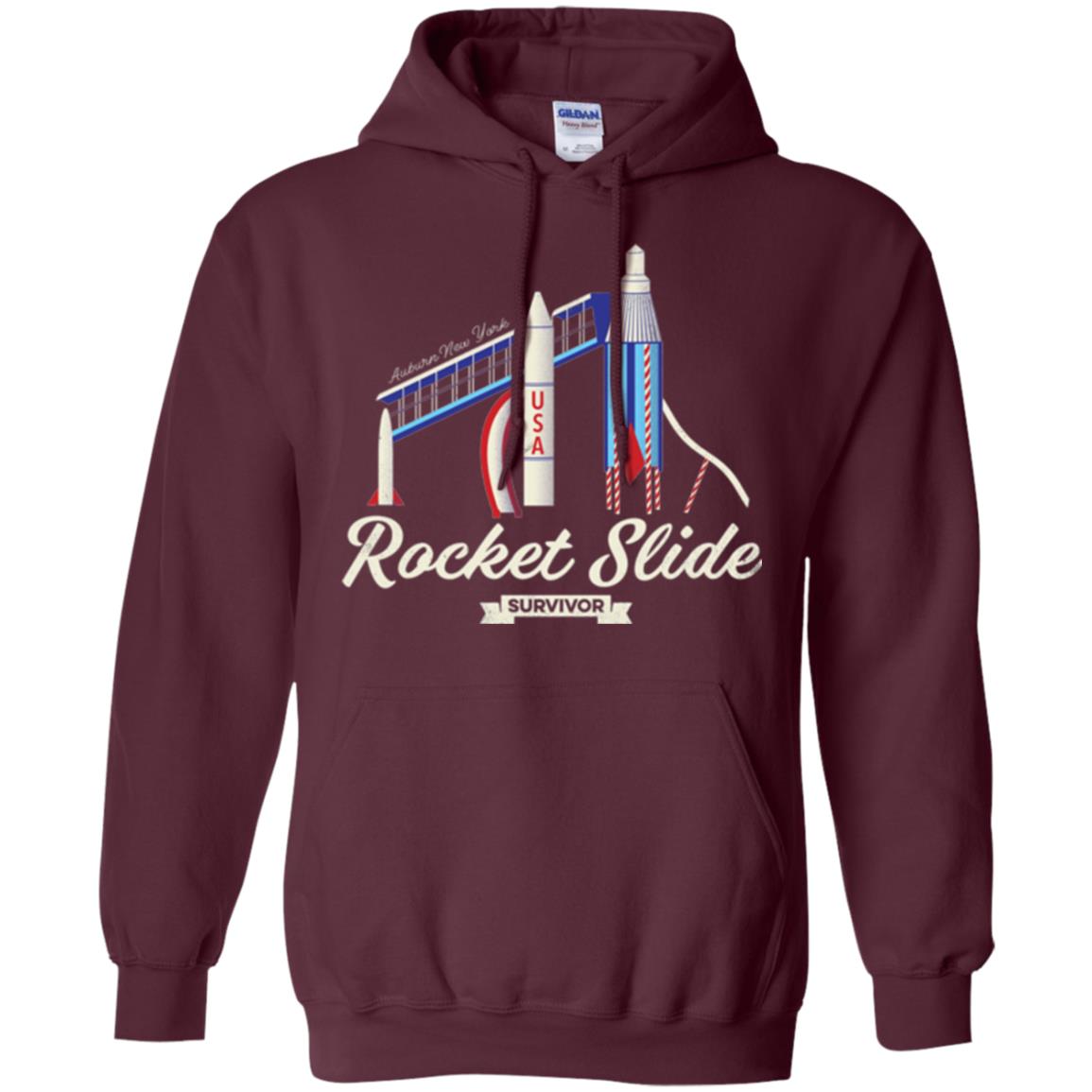 I Survived The Rocket Slide T-shirt Maroon