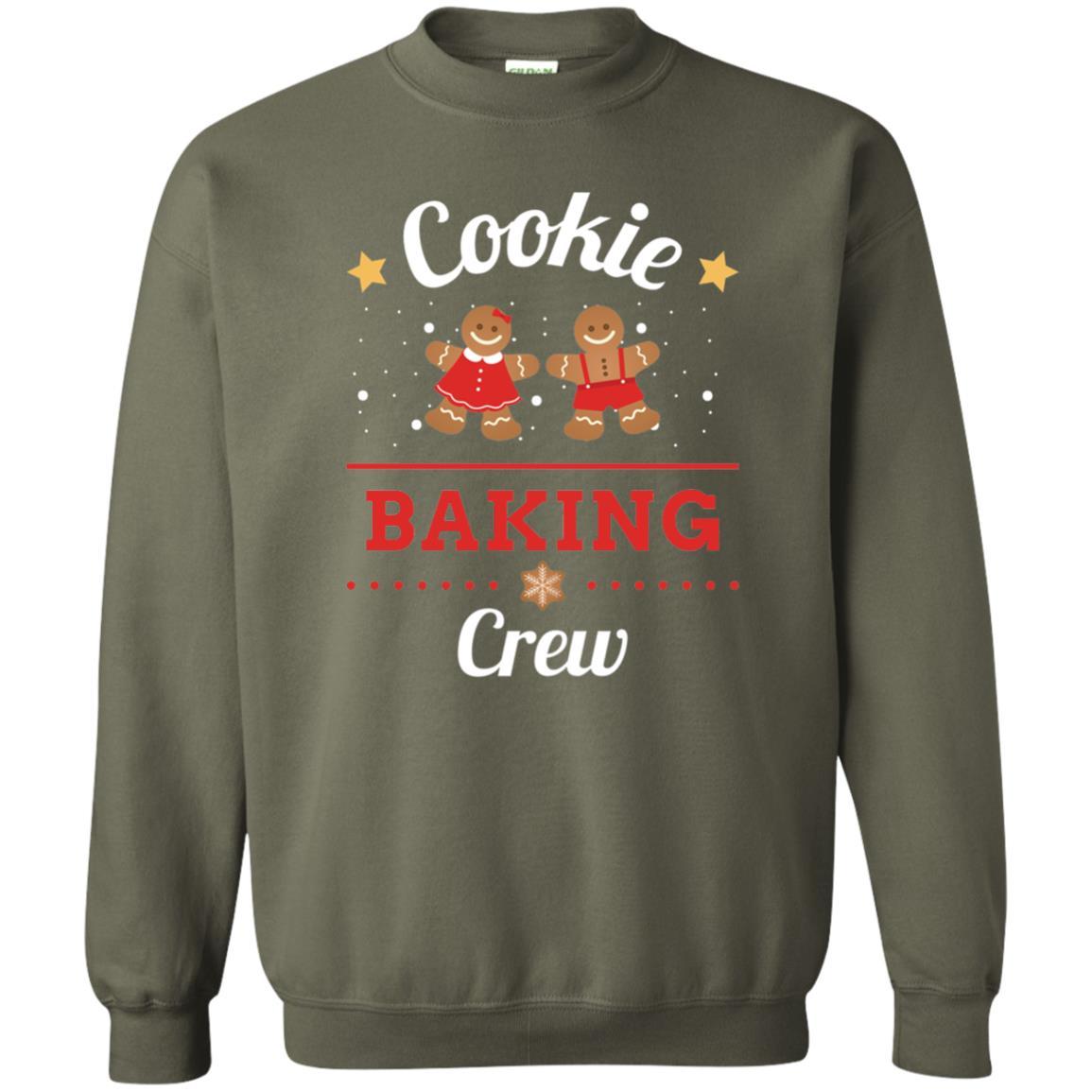 Christmas T-shirt Gingerbread Cookie Baking Crew Military Green