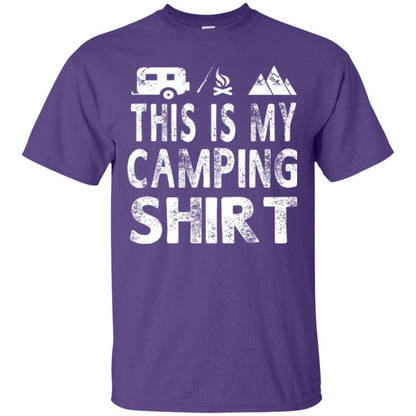 Funny Camper Gift T-shirt This Is My Camping Shirt Purple