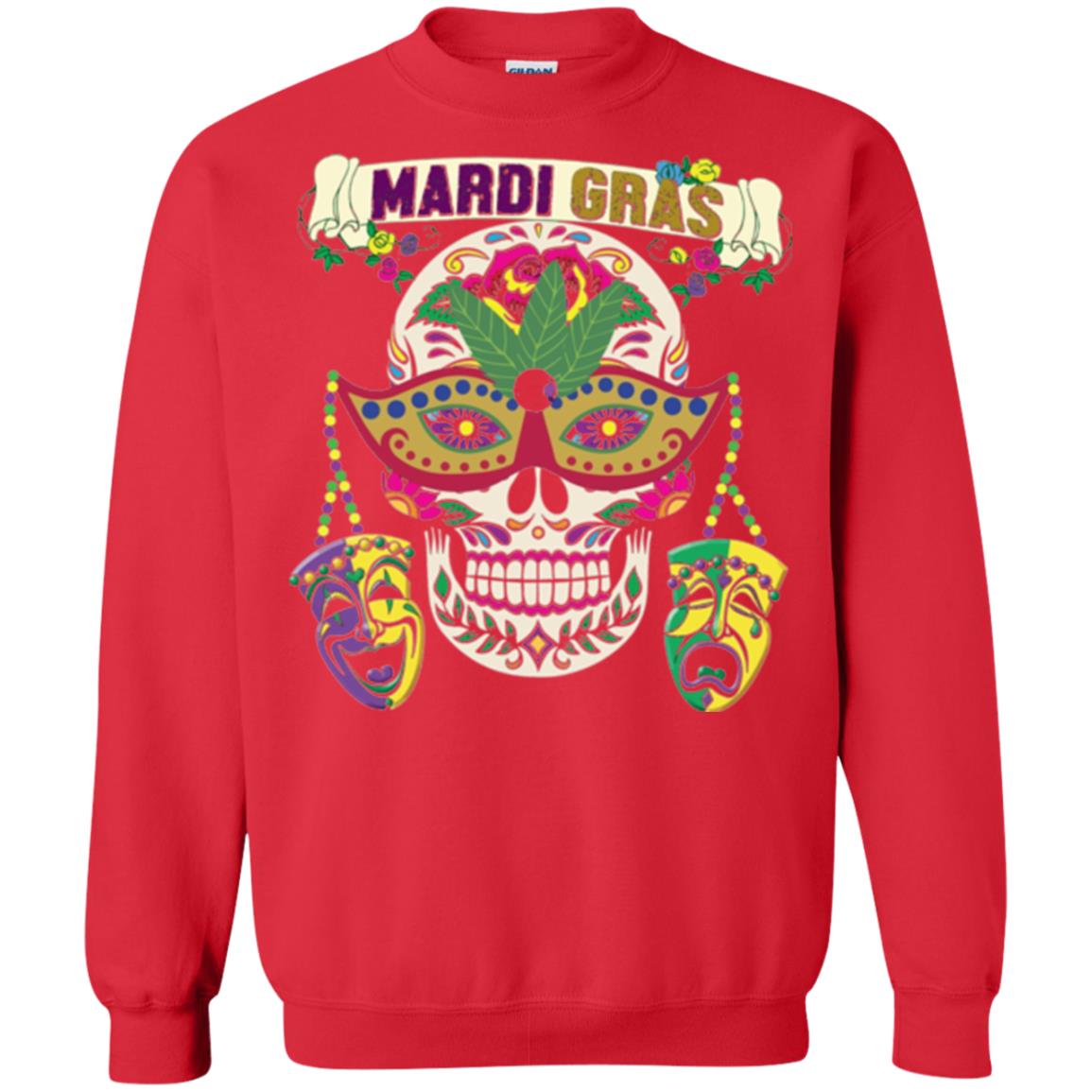 Mardi Gras Skull T-shirt Red