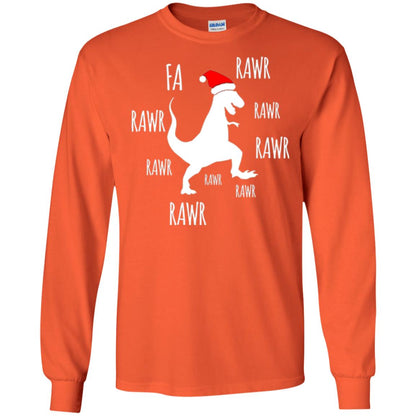 Christmas T-shirt Fa Rawr Rawr Funny T-rex Dinosaur Orange