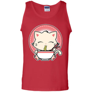 Kawaii Japanese Anime Cat Ramen T-shirt