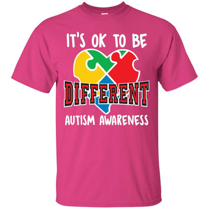 It’s Ok To Be Different Autism Awareness T-shirt Heliconia