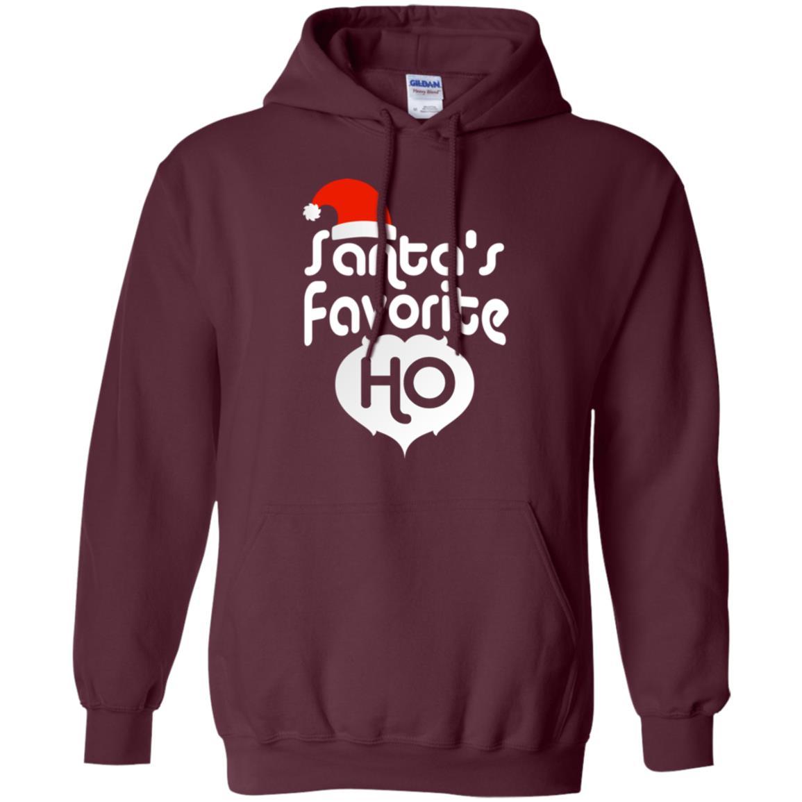 Christmas T-shirt Santa's Favorite Ho Maroon