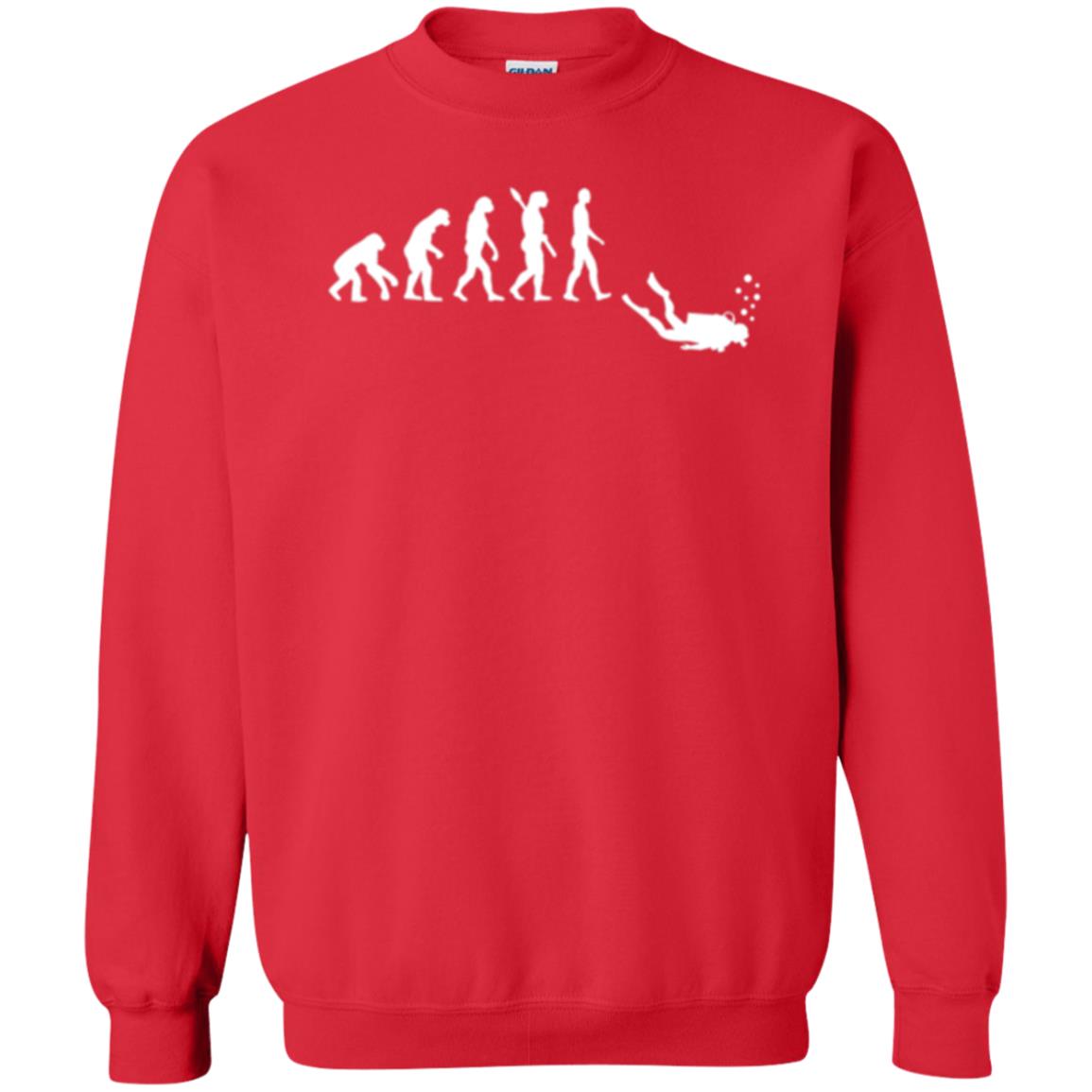 Evolution Of Man Funny Scuba Diving T-shirt Red
