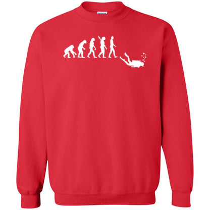 Evolution Of Man Funny Scuba Diving T-shirt Red