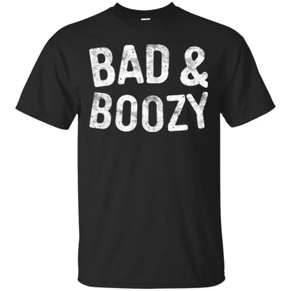 Funny Drinking T-shirt Bad And Boozy Black