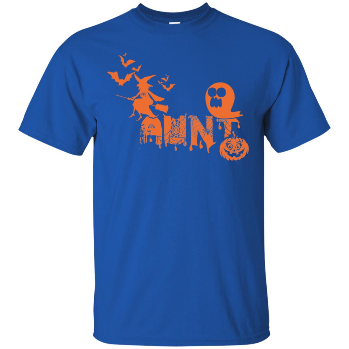 Halloween Pumpkin Aunt Auntie Family Shirt Royal