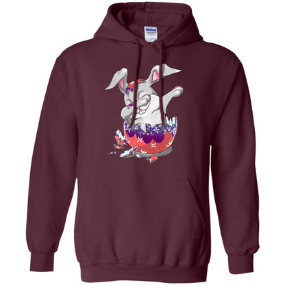 Funny Dabbing Bunny T-shirt For Kids Easter Gift Maroon