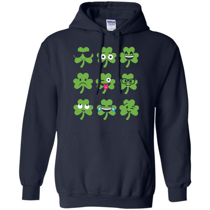 Emoji Shamrock St. Patrick_s Day T-shirt Navy