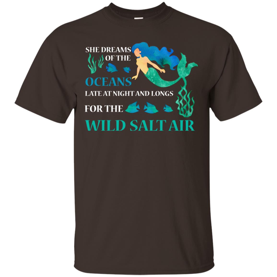 She Dreams Of The Oceans Mermaid T-shirt Dark Chocolate