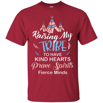 Mommy T-shirt Raising My Tribe To Have Kind Hearts Cardinal