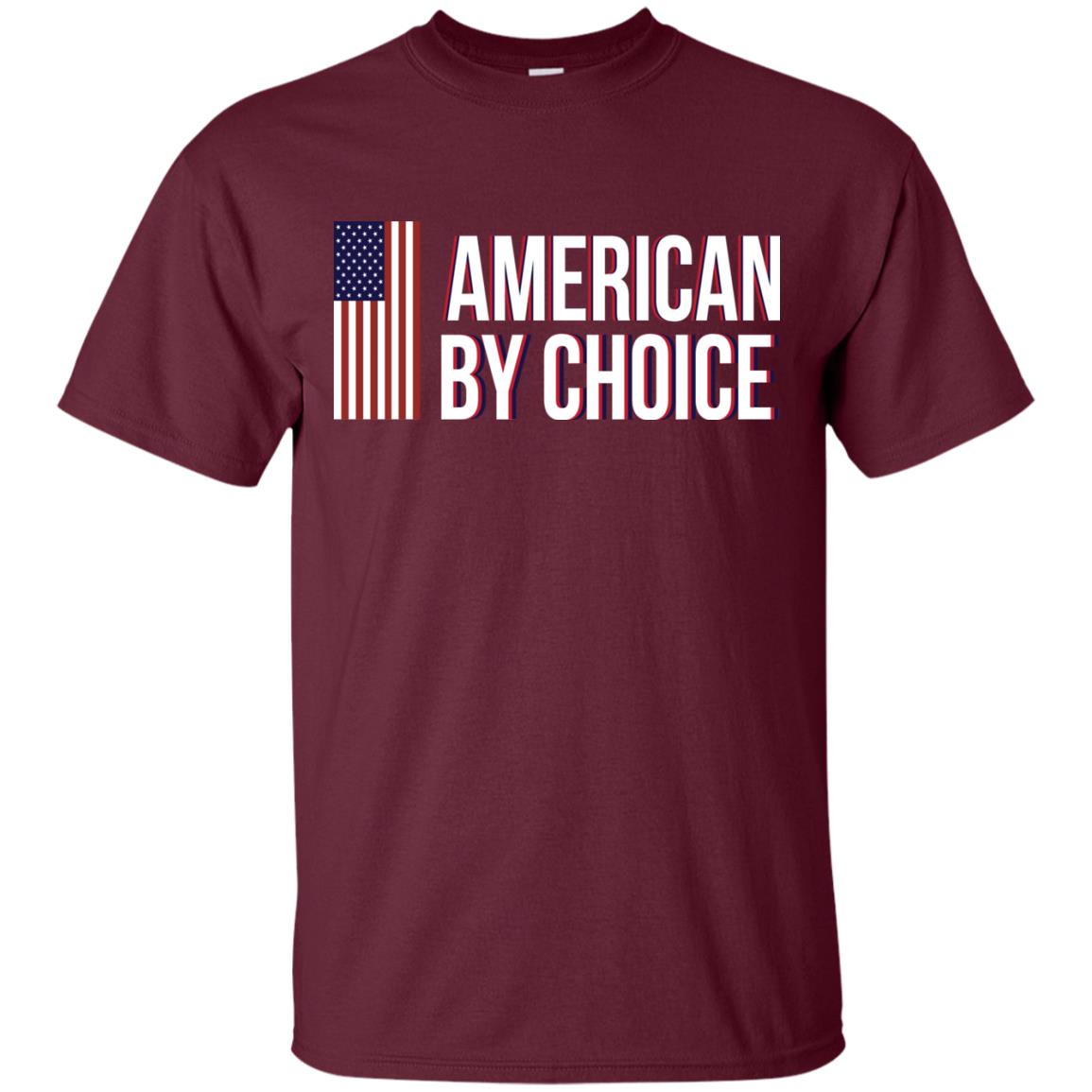 Flag Of American By Choice T-shirt Maroon