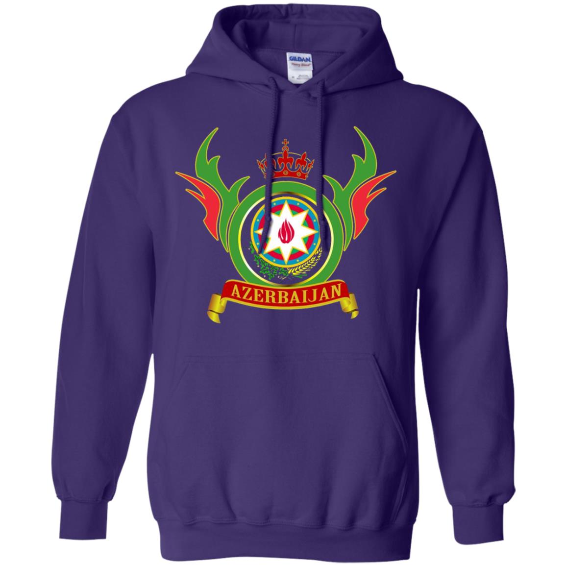 Azerbaijan Arms Coat Flag T-shirt Purple