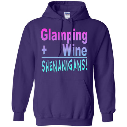 Glamping Drink Wine Shenanigans Funny Happy Glamper T-shirt Purple
