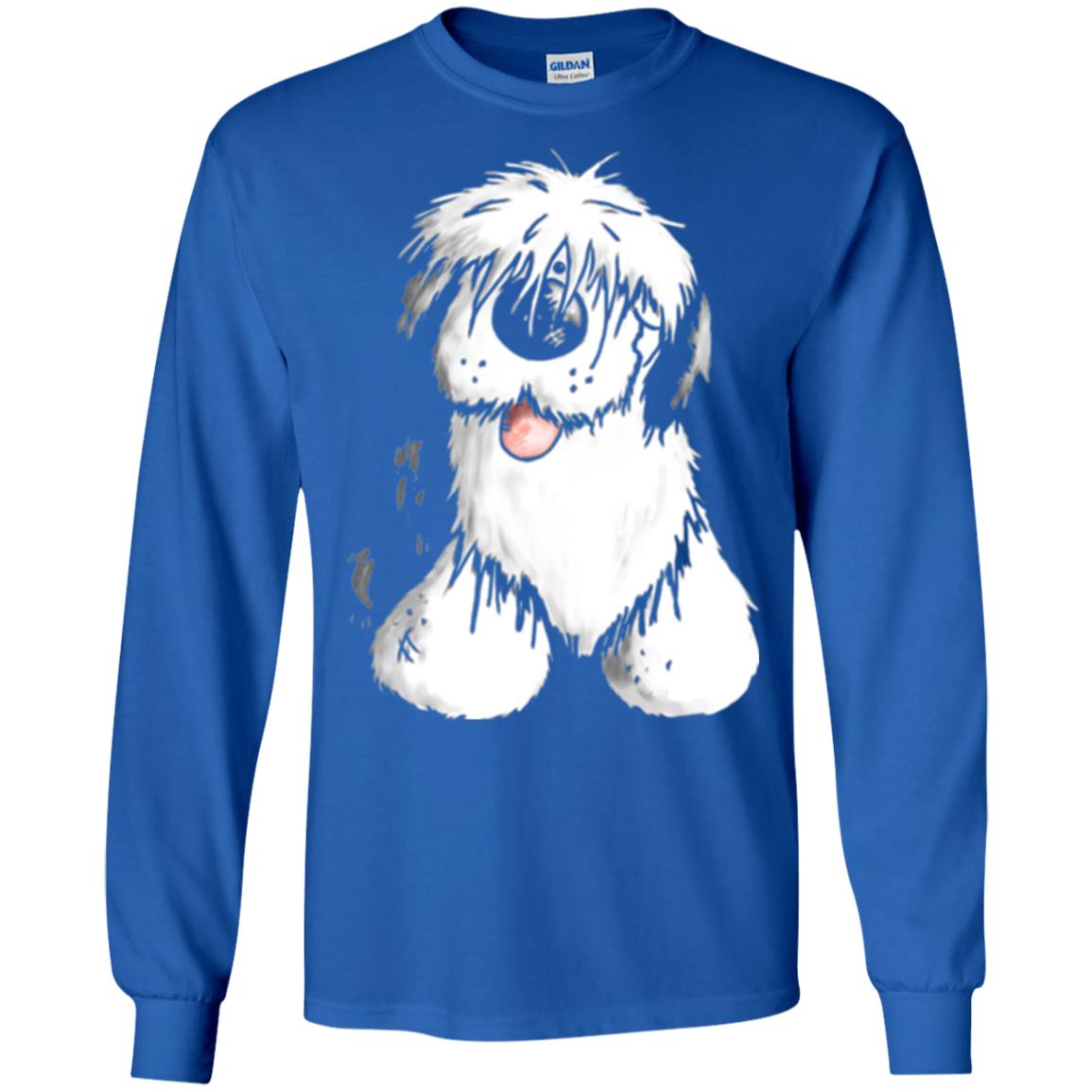 Dog Lover T-shirt Happy Old English Sheepdog Royal