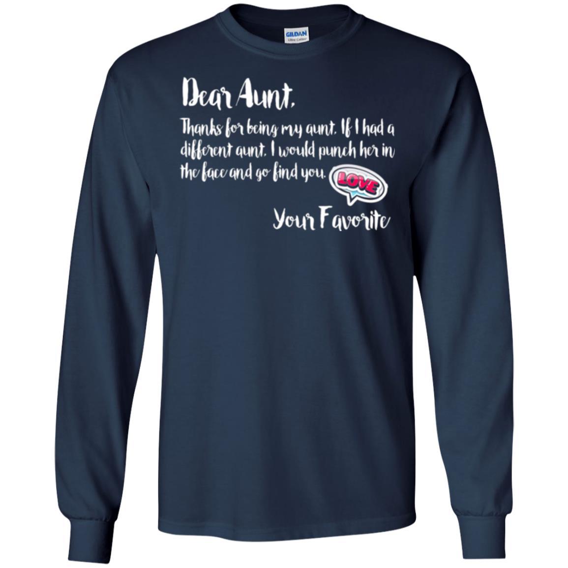 Family T-shirt Dear Aunt Thanks For Being My Aunt Navy
