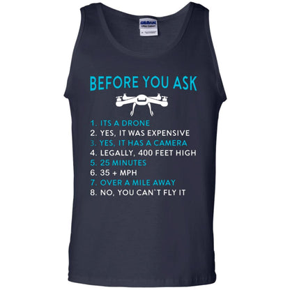 Funny Drone T-shirt Before You Ask Navy