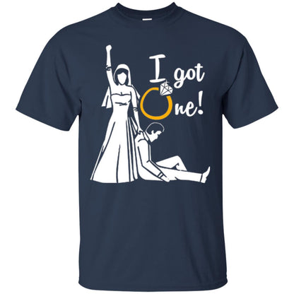 Just Married T-shirt I Got One - Funny Gift For Bride Navy