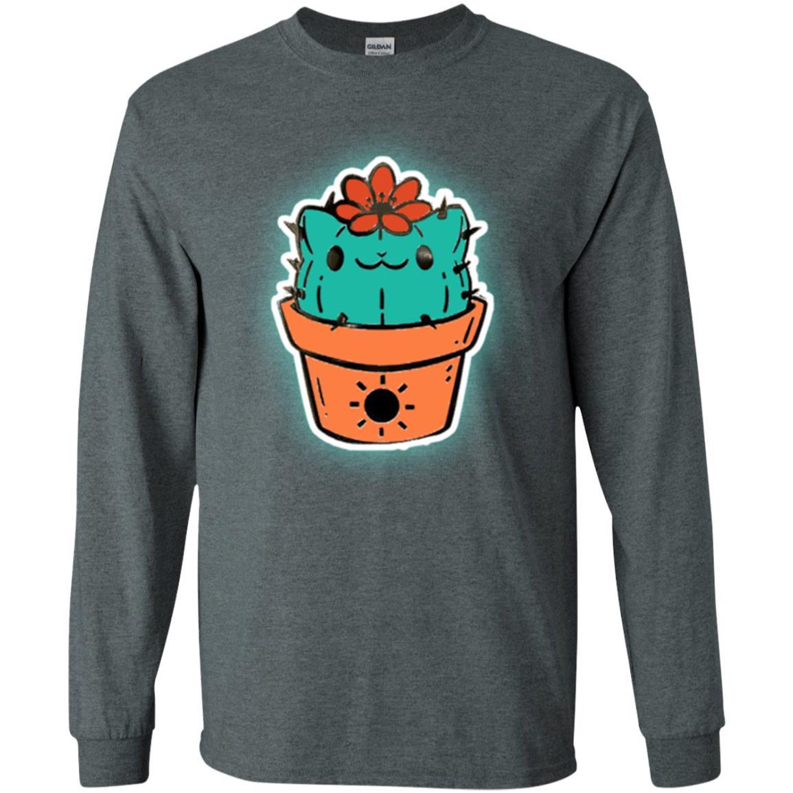 Cat Lover T-shirt Cactus Dog Catcus Dark Heather
