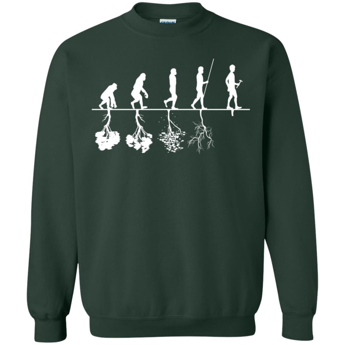 Evolution Tree Of Human Life Thinking Save Environment Shirt Forest Green