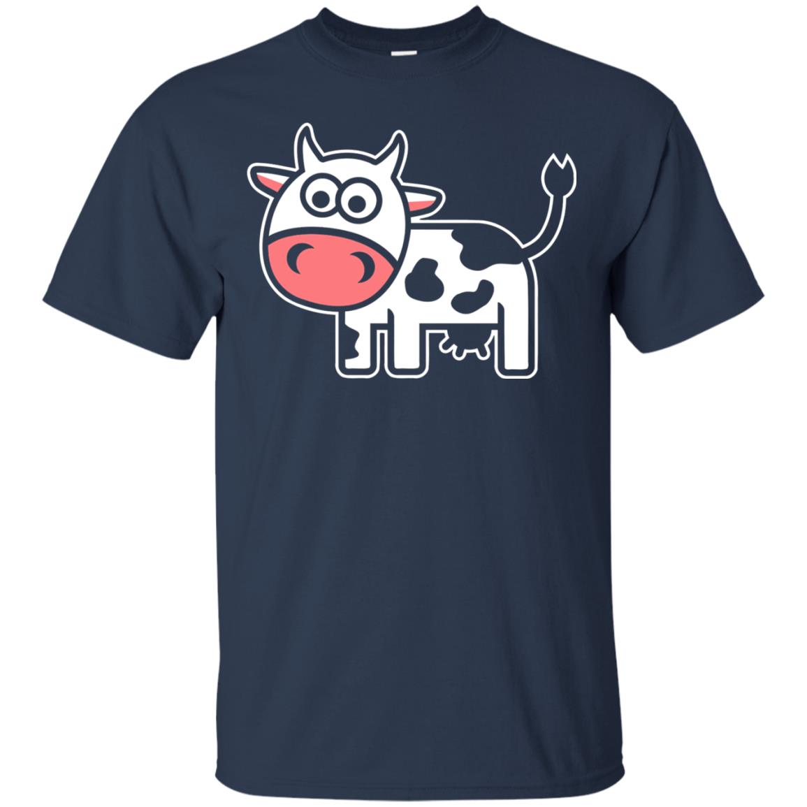 Cute Comic Cow Lover T-shirt Navy
