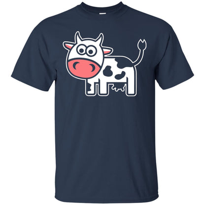 Cute Comic Cow Lover T-shirt Navy