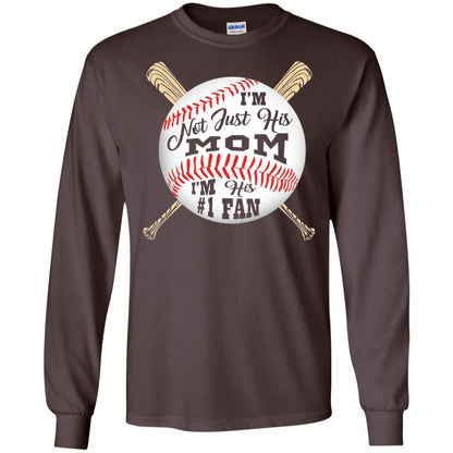 Baseball Mom Shirt Im Not Just His Mom Fan Dark Chocolate