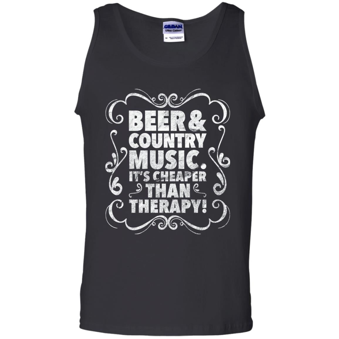 Beer Andcountry Music Its Cheaper Than Therapy Shirt Black