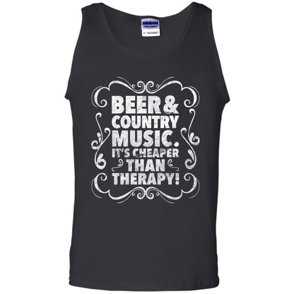 Beer Andcountry Music Its Cheaper Than Therapy Shirt Black