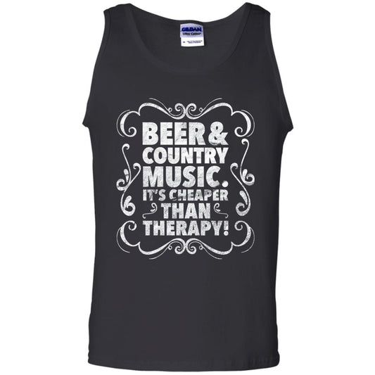 Beer Andcountry Music Its Cheaper Than Therapy Shirt Black