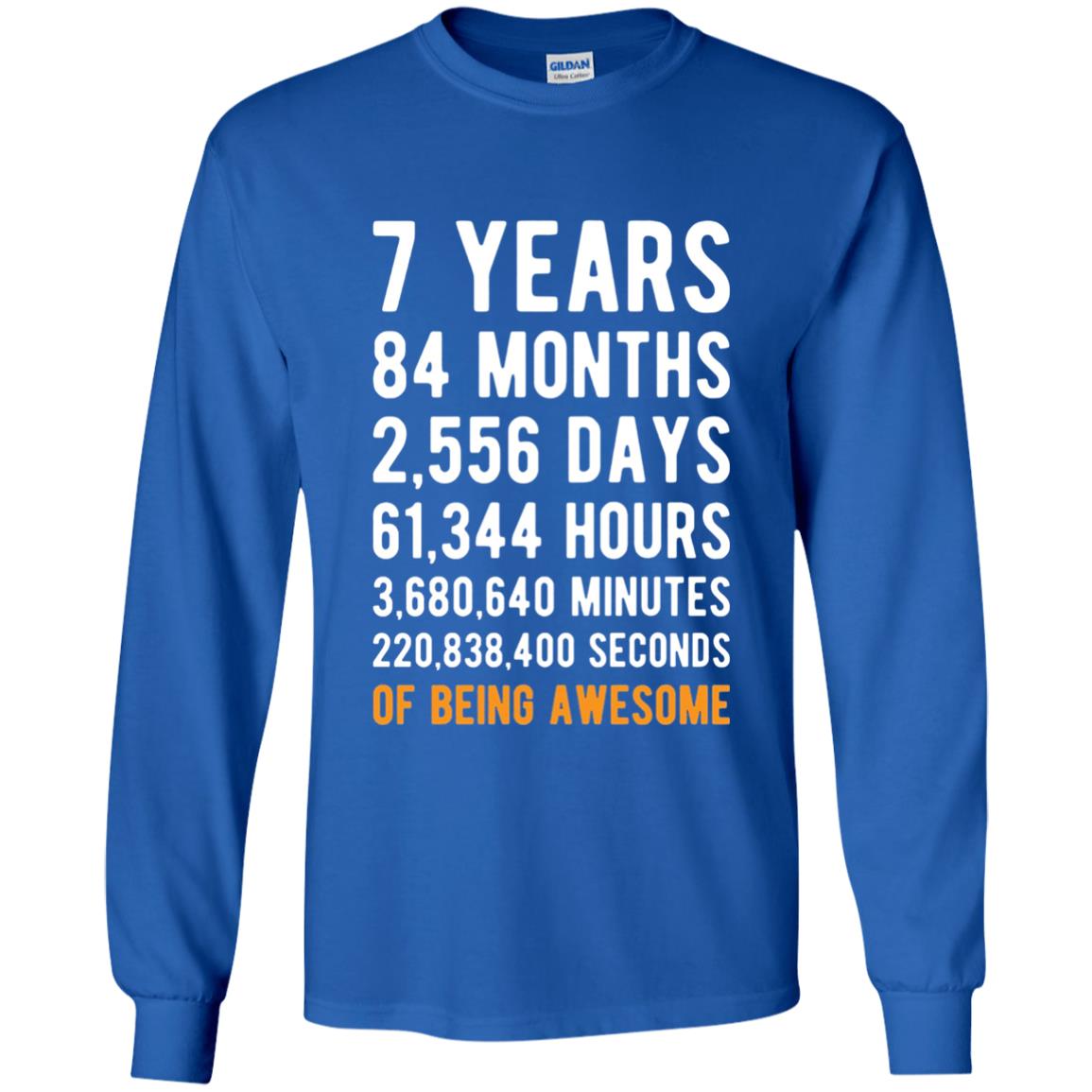 7th Birthday Shirt 7 Years Old Being Awesome Royal
