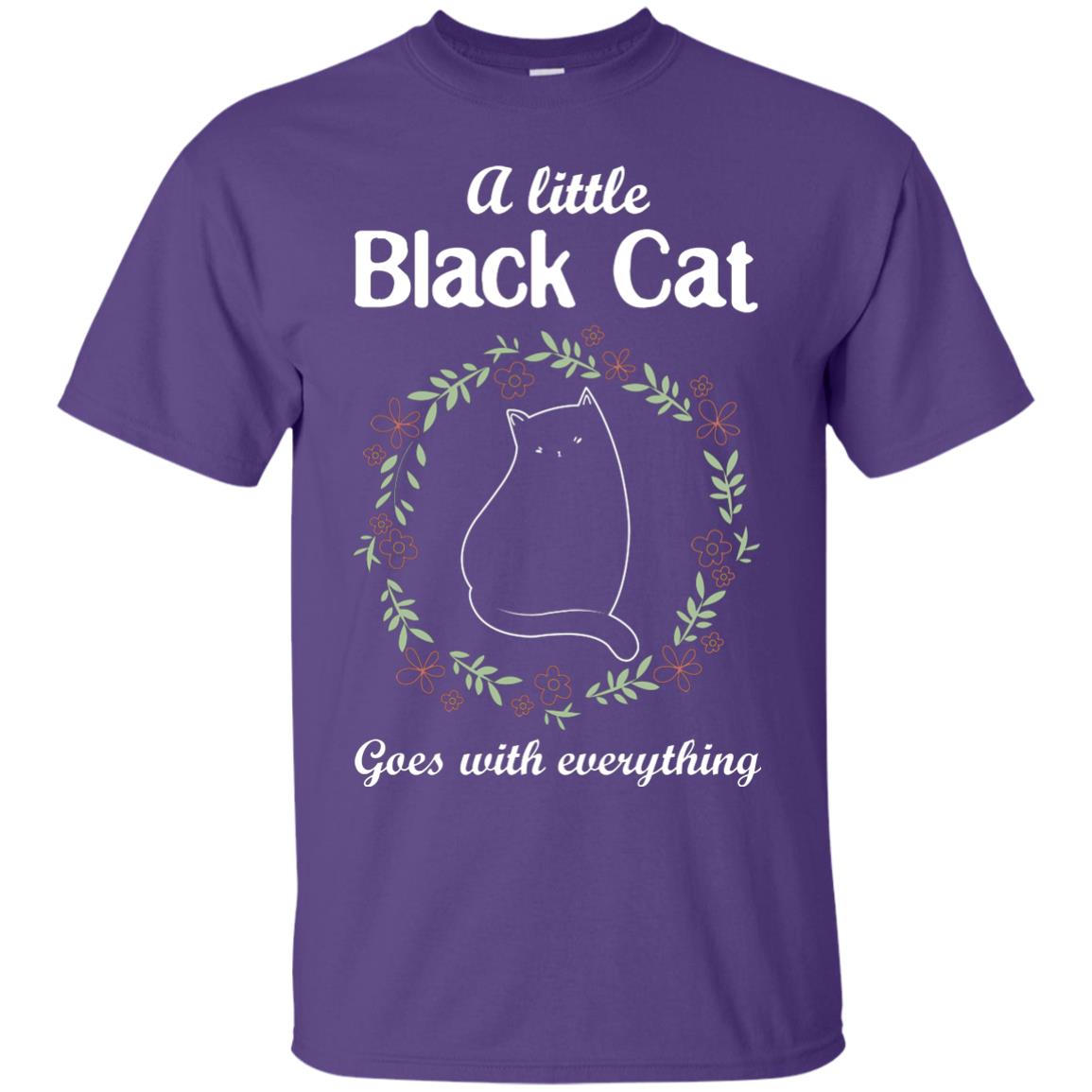 A Little Black Cat Goes With Everything Shirt Purple